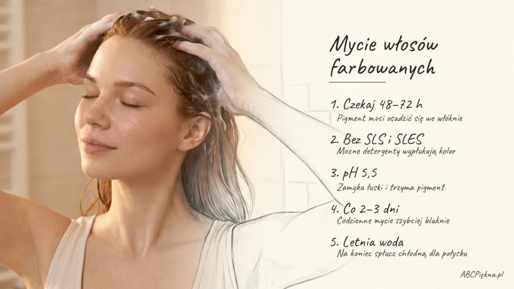 mycie włosów farbowanych